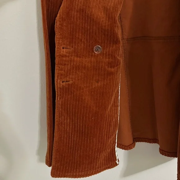 CAbi Corduroy Double Breasted 'Professor Peacoat' Rust / Burnt Orange - Picture 7 of 16